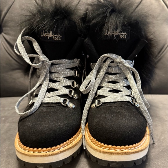 Montelliana Clara Fox Fur-Trim Shearling-Lined Suede BRAND NEW SIZE 37 7 - Picture 4 of 11